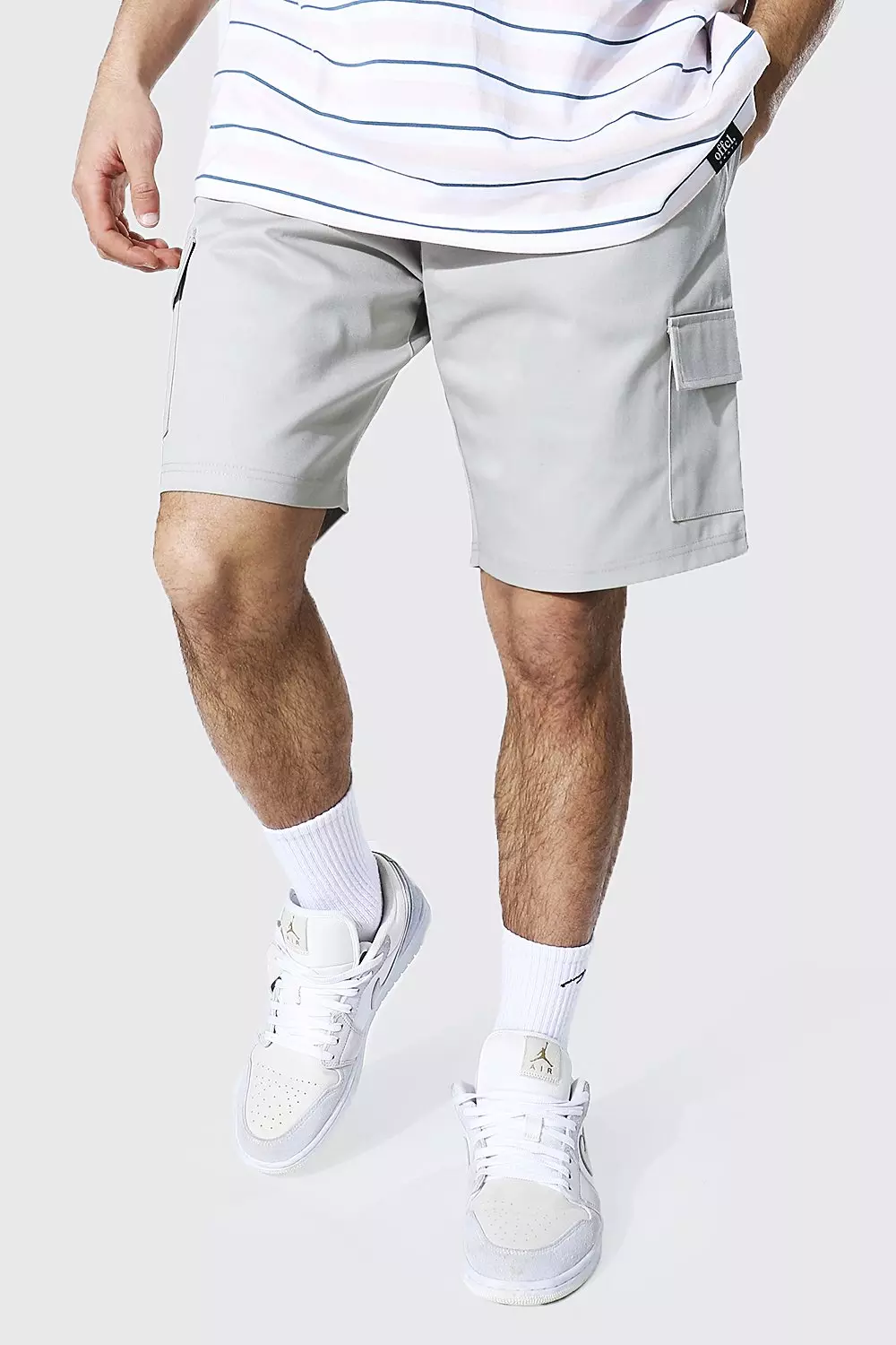 Light grey cheap cargo shorts